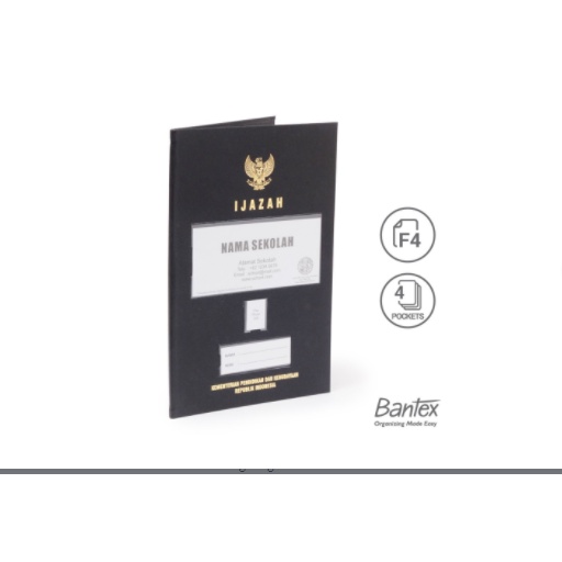 

Bantex Map Ijazah Folio 4 Pocket Black Hotprint #1027 10