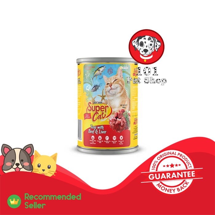 MAKANAN KUCING SUPER CAT TUNA &amp; BEEF LIVER 400GR