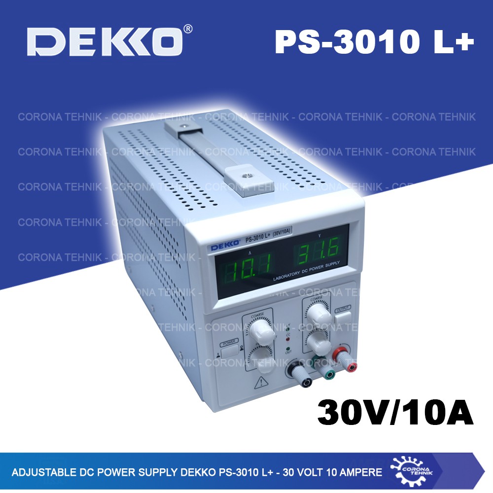 Dekko PS-3010 L+ - Adjustable DC Power Supply - 30 Volt 10 Ampere