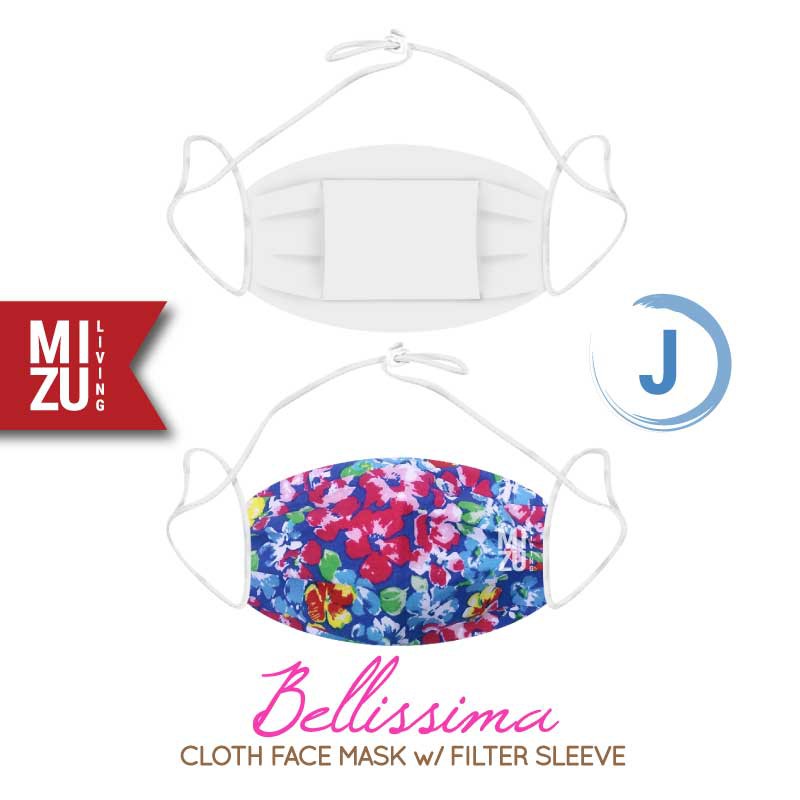[SALE] MIZU BELLISSIMA Cloth Face Mask Masker Kain Corak Bunga 3Ply Sarung Filter NON-MEDIS REUSABLE-J
