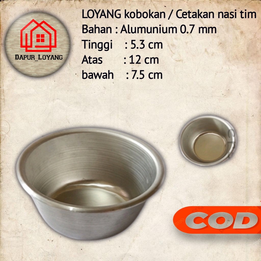 Loyang Mangkok Mini Untuk Kobokan/Nasi Tim | Bahan Aluminium 0,5mm