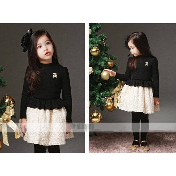 DRESS BRUKAT BLACK / DRESS BRUCKET / BAJU PESTA ANAK