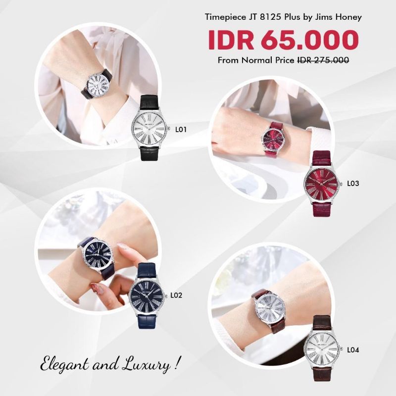 JIMS HONEY 8125 JAM TANGAN LIMITED EDITION WANITA JIMSHONEY ORI IMPORT MURAH ANALOG QUARTZ ANTI AIR