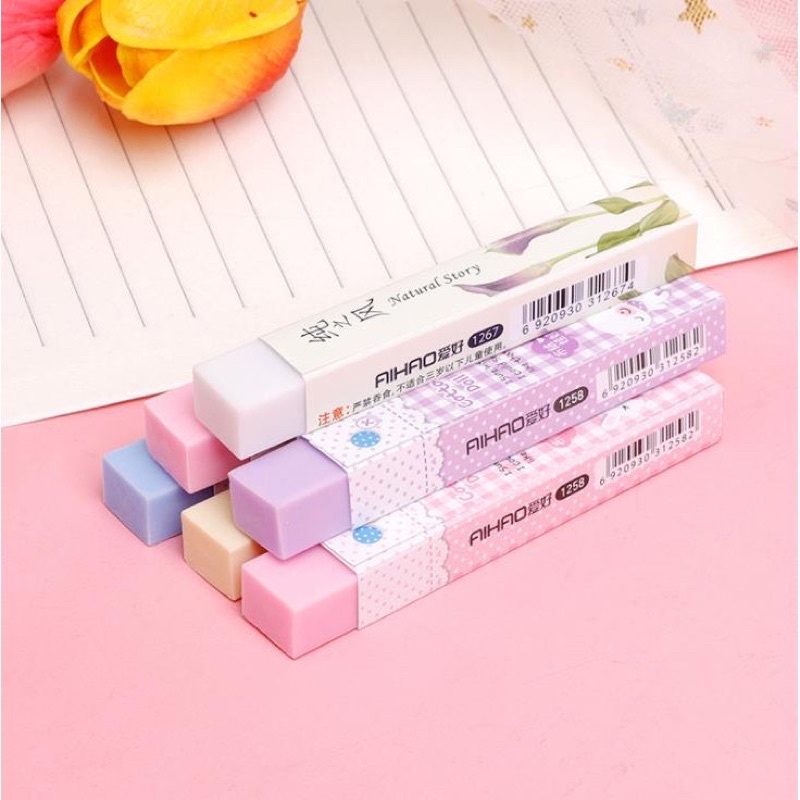 penghapus pensil lucu motif bunga sakura flower pencil eraser kawaii lucu murah pastel