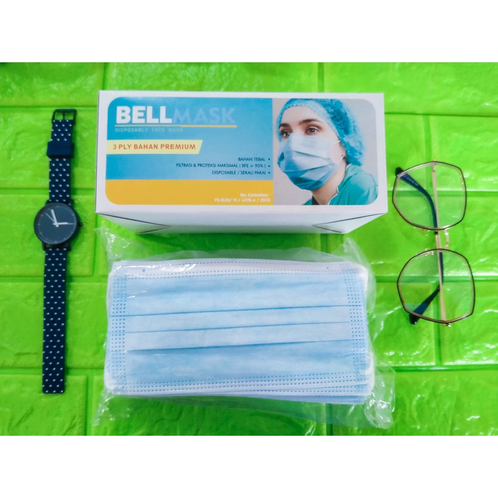 Masker 3 ply disposable (50pcs) MASKER 3 lapis PLAY EARLOOP DISPOSABLE lembut soft - masker murah - masker earloop