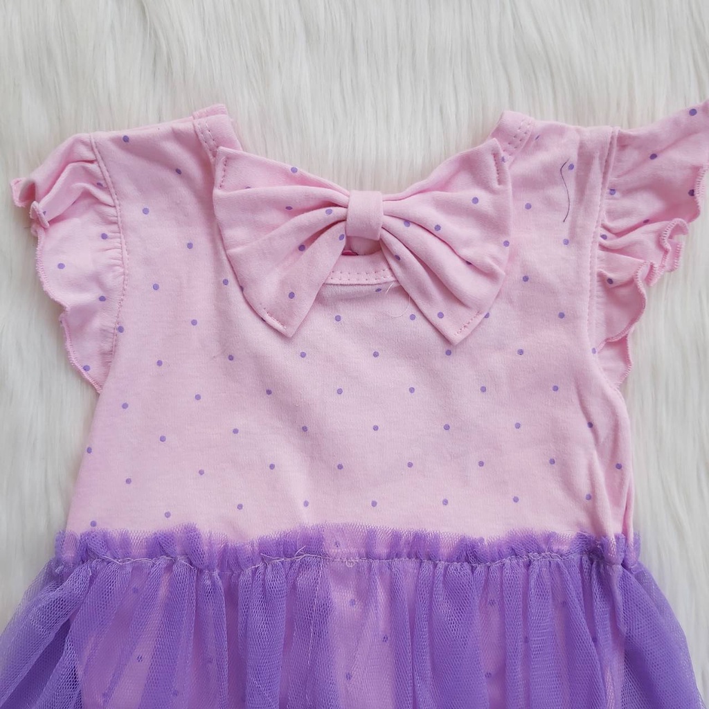 Baju jumper anak bayi cewek 3 - 8 bulan bahan katun lembut bagus dasi kupu kupu bando lucu