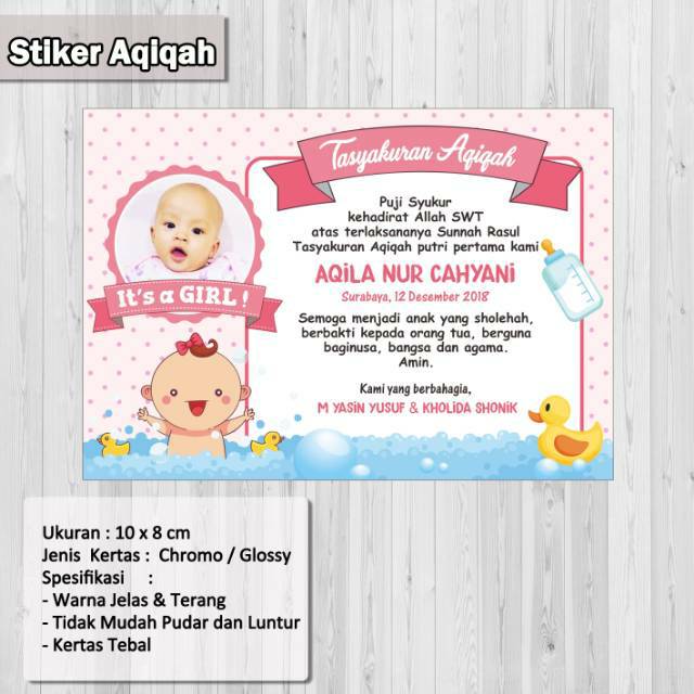 10 Best For Contoh Desain Stiker Aqiqah  Laily Azez