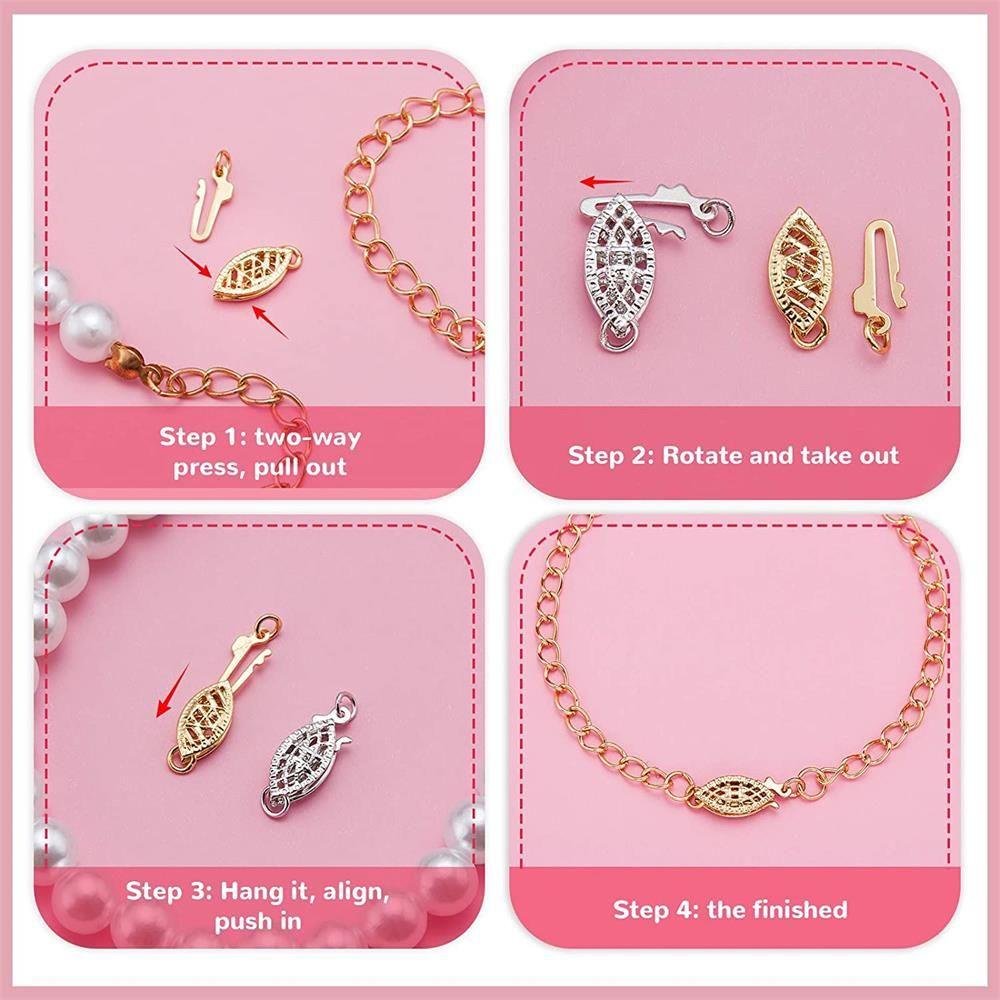 Preva Kalung Layering Clasps Warna Emas Perlengkapan Membuat Perhiasan Konektor Kait Temuan Perhiasan DIY Fish Hook Clasp