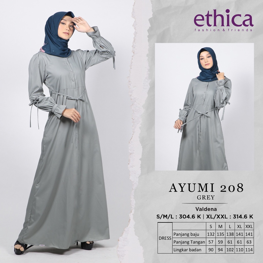 GAMIS TERBARU 2021 ETHICA AYUMI 208 GREY
