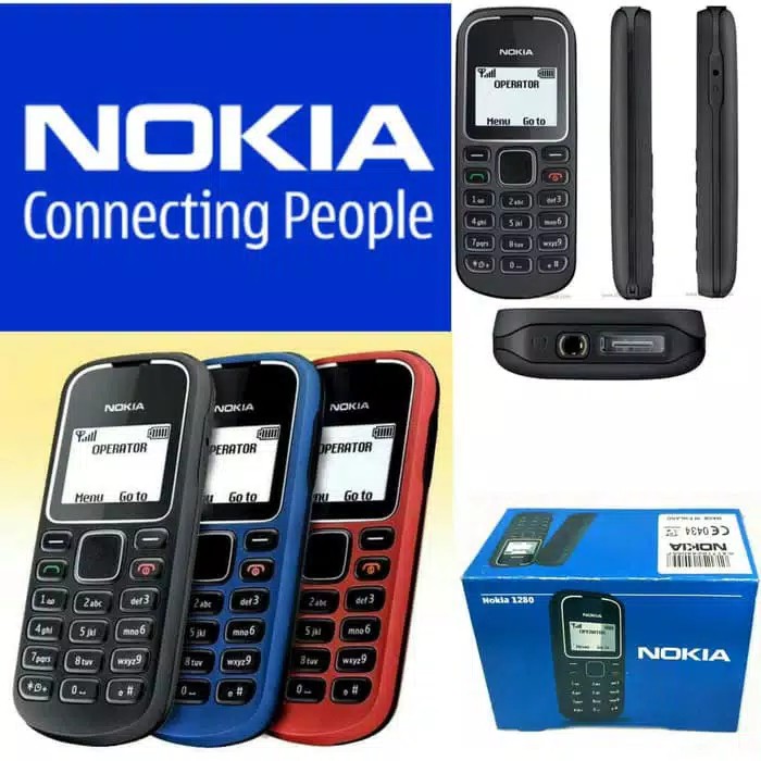 HP Nokia 1280  senter Sim gsm Bahasa Indonesia resmi bergaransi