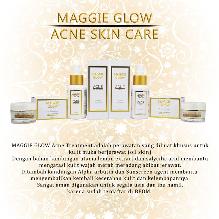 READY - TERLARIS - MAGGIE GLOW ACNE 4IN1 FORMULA - DAY NIGHT TONER FACIAL WASH - BPOM LHO