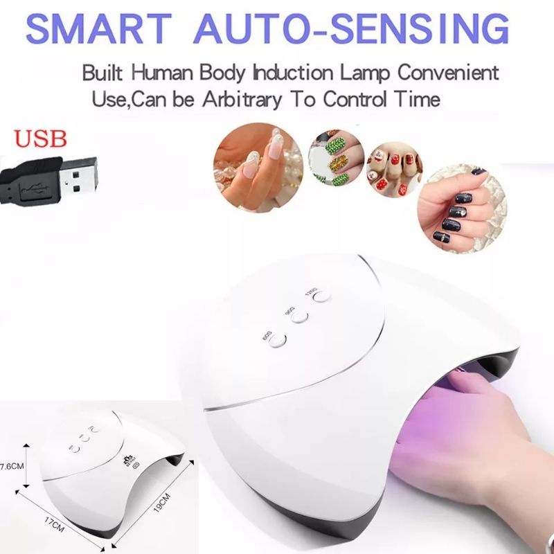 Pengering Kutek Kuku Gel Nail Art 36W Smart Portable Lampu UV LED Nail Dryer
