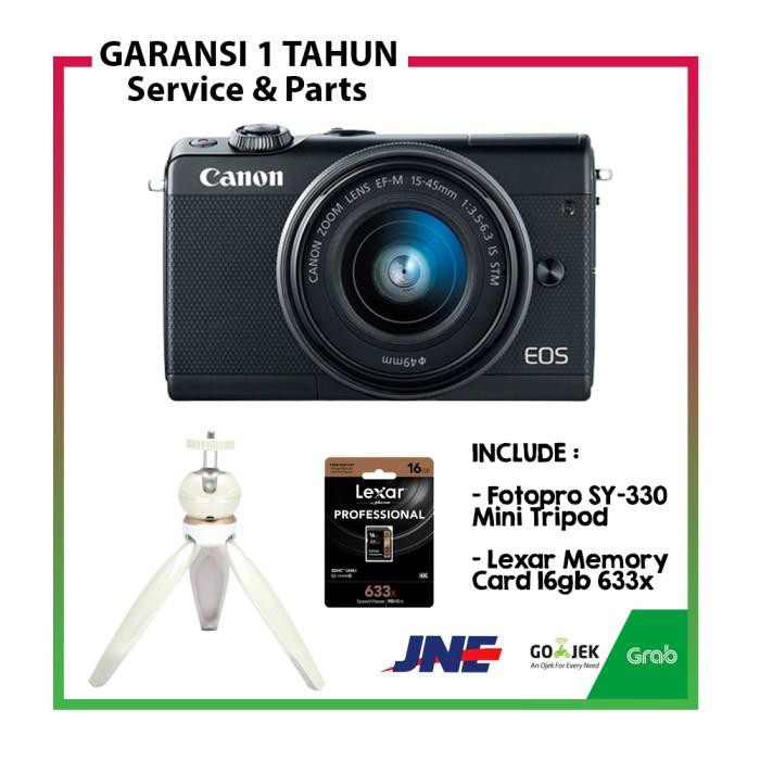 "KD" Canon Mirrorless EOS M100 M-100 Lensa Kit 15-45mm Kamera Mirrorless - PAKET BLACK