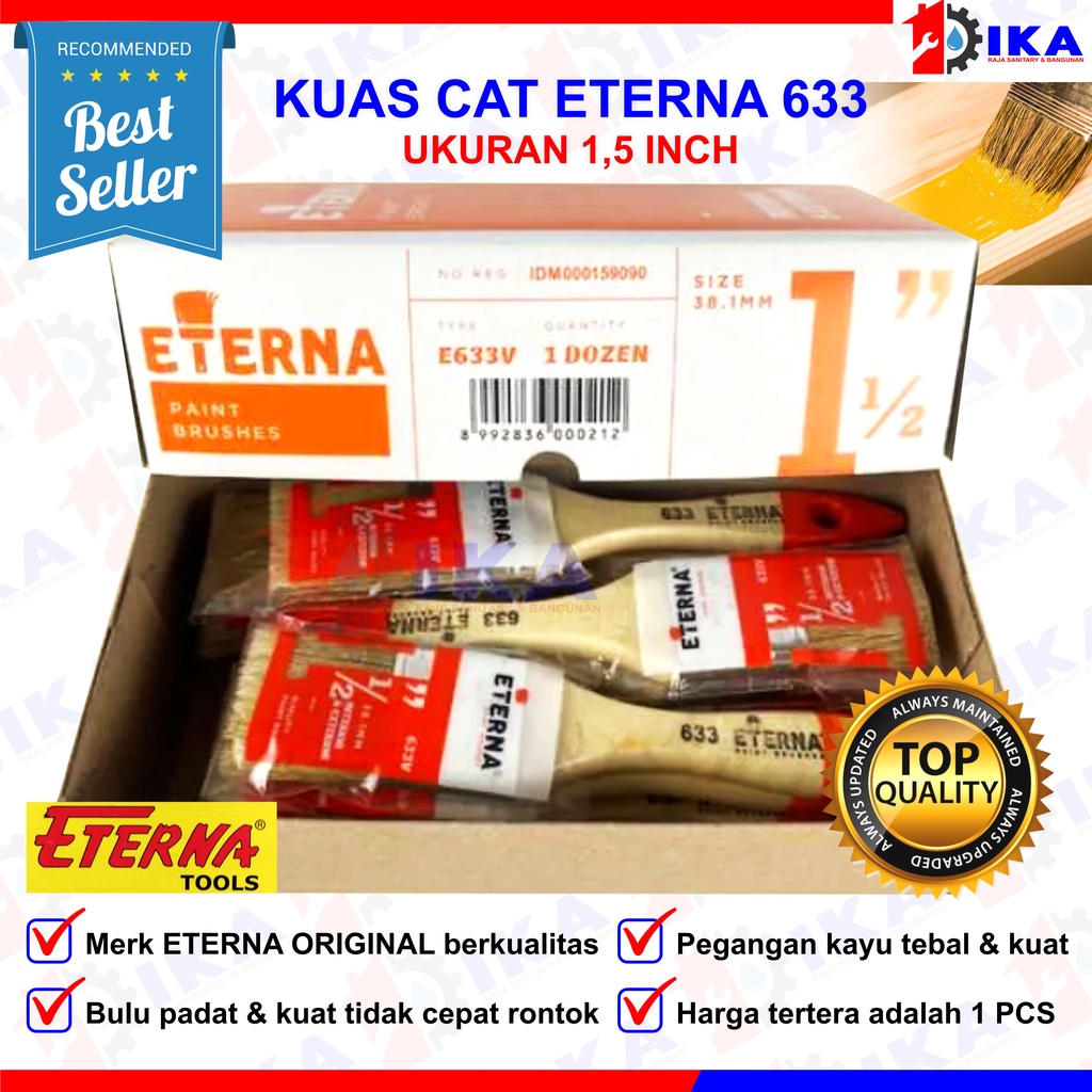 Kuas cat tembok ETERNA ASLI 633 11/2&quot; kualitas bagus bulu kuat awet