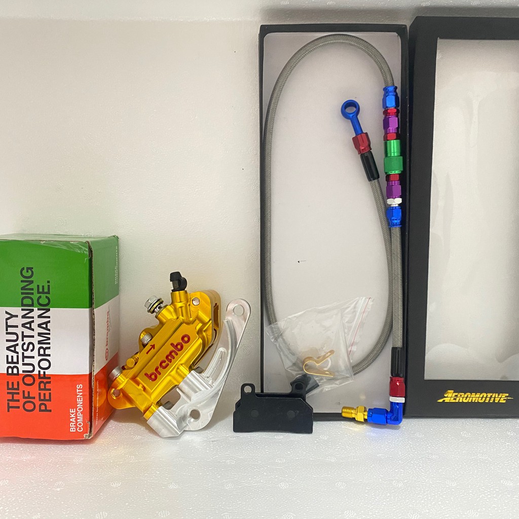 Kaliper set breket dan selang rem brembo / nissin jupiter mio soul fino xeon gt vega jupiter