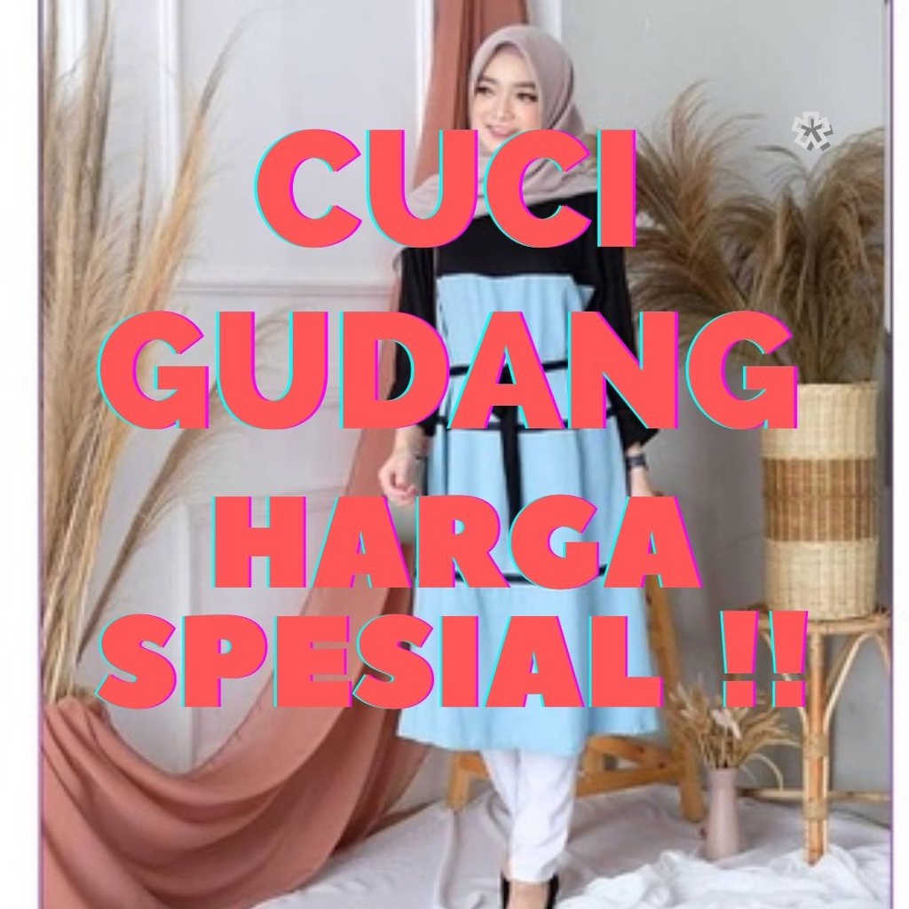 CUCI GUDANG  BAJU TUNIK WANITA TERBARU 2021 OCHA/ CACA TUNIK MOSSCRAPE TUNIK POLOS TUNIK MURAH