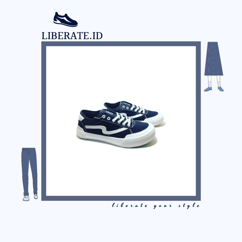 [COD] Sepatu Lokal Patrobas Ivan Low Navy - kualitas terbaik
