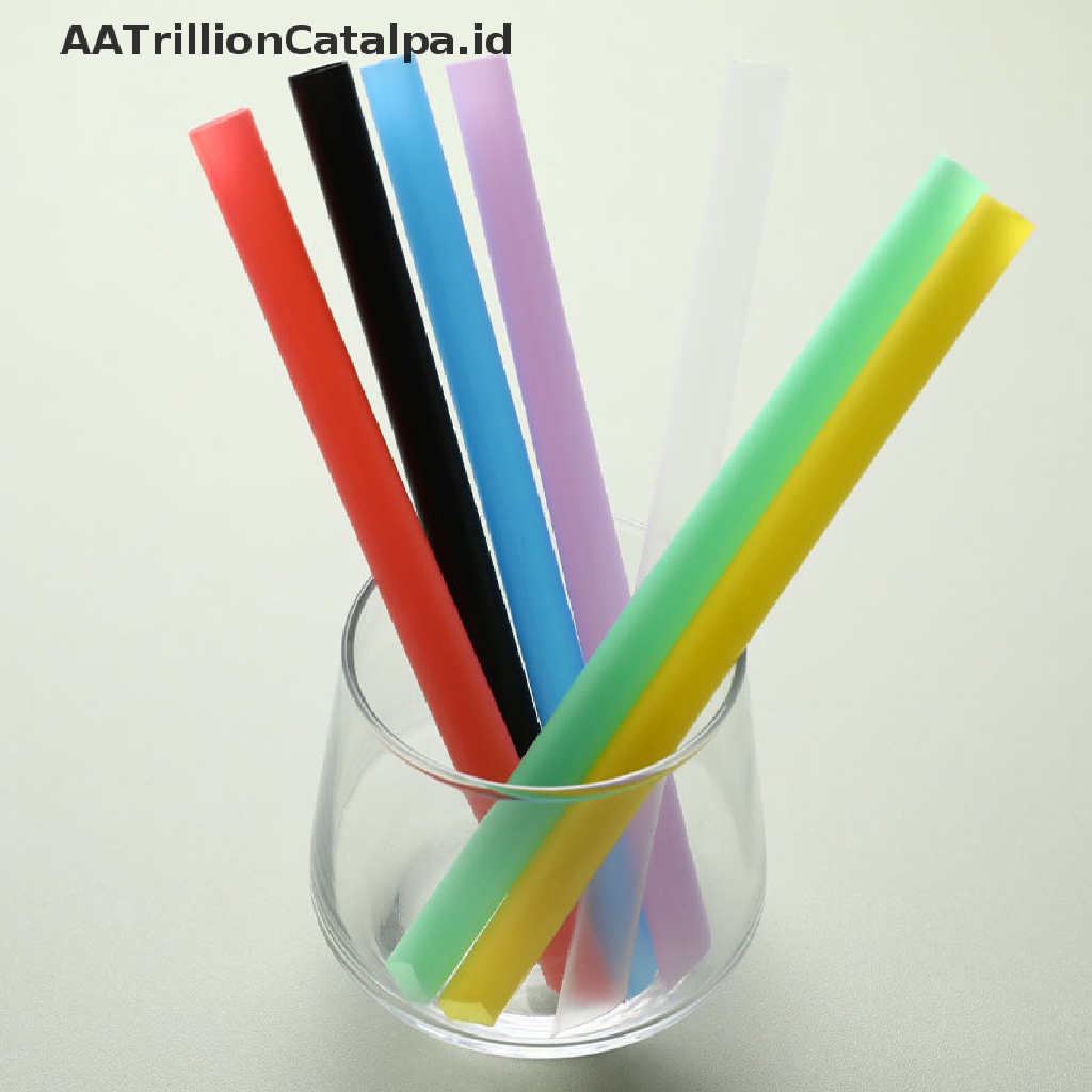 (AATrillionCatalpa) 100pcs Sedotan Plastik Lebar Sekali Pakai Untuk Milkshake / Teh