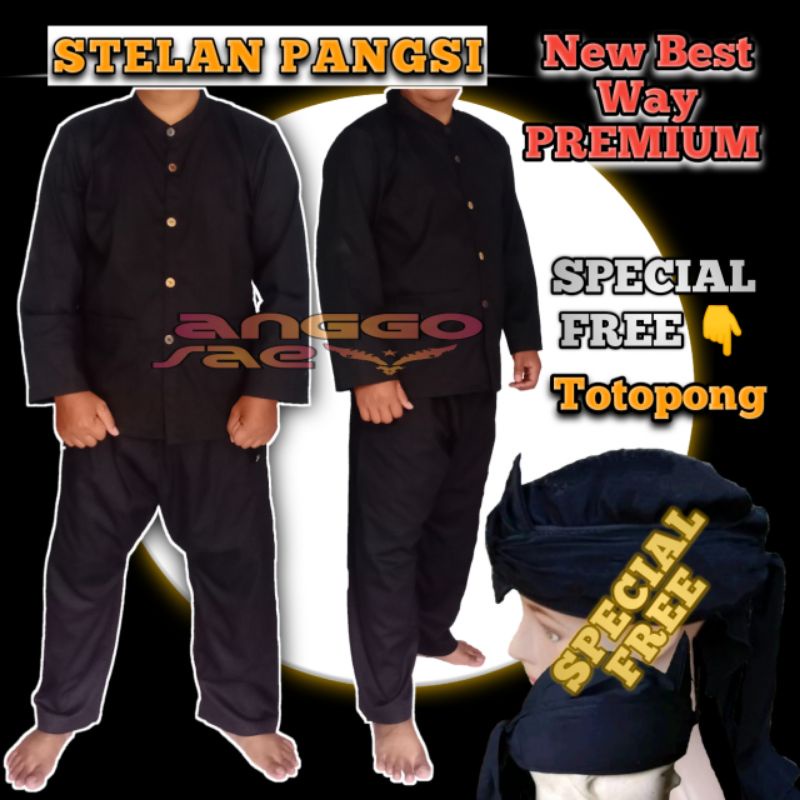 Stelan Baju Pangsi Lengkap BestWay Premium Size S M L XL XXL XXXL Promo free Totopong by anggosae Baju Pangsi