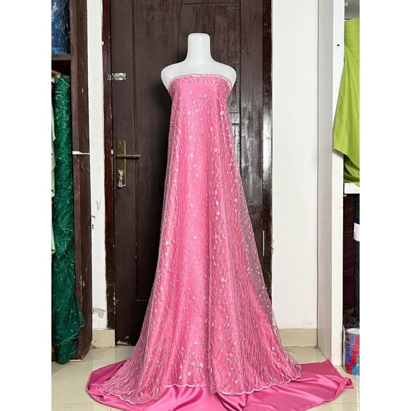 kain bahan tile padi mutiara / Bahan  kebaya brukat