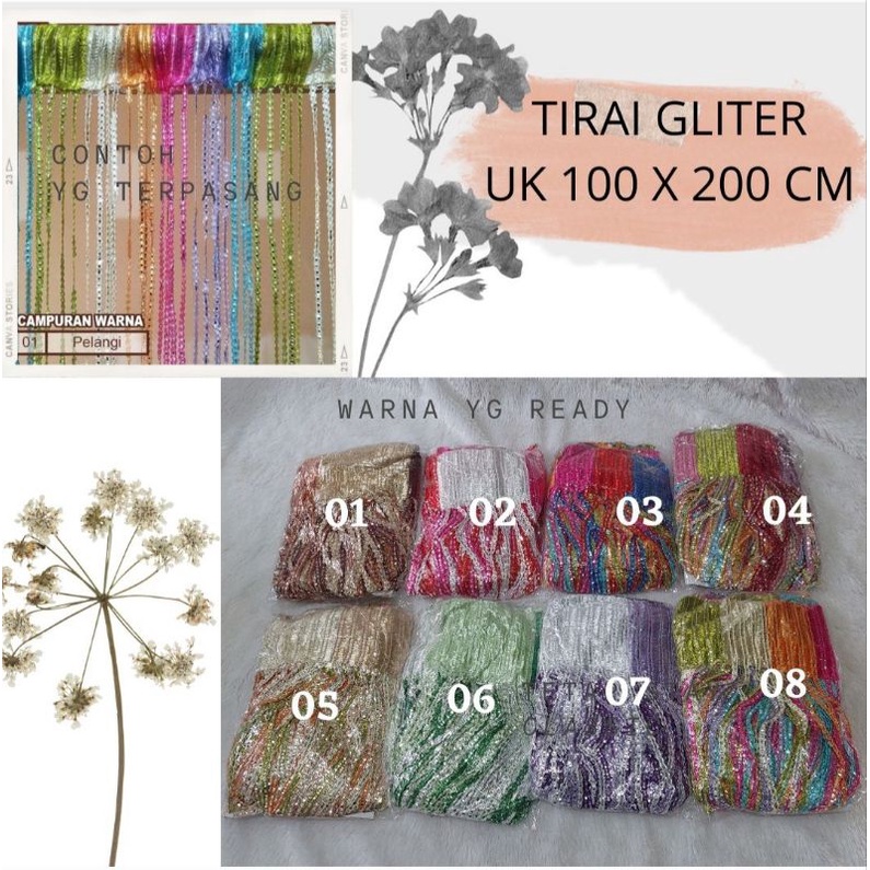 Tirai gliter tirai pintu