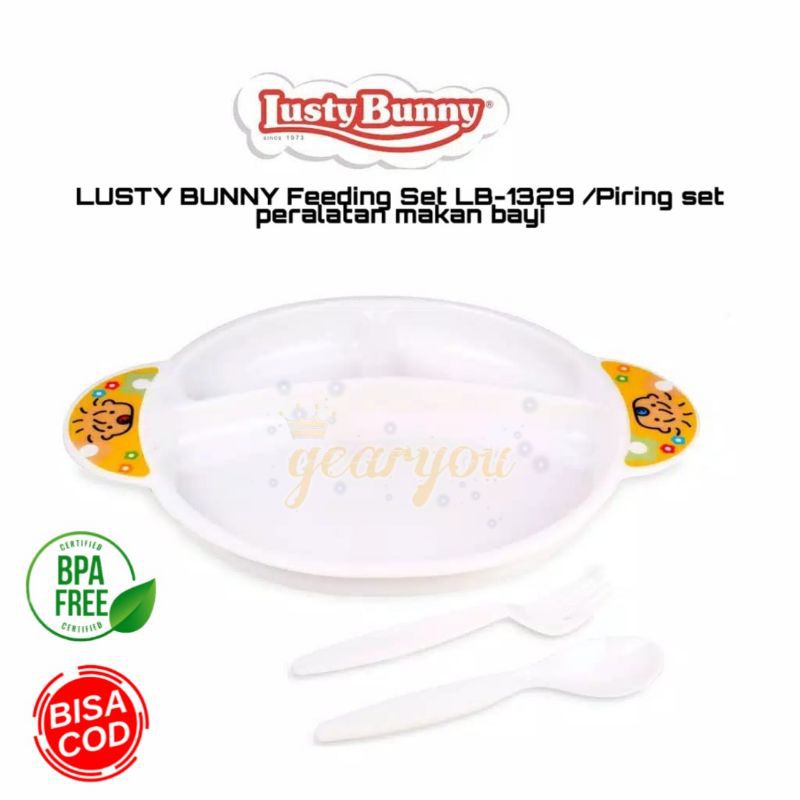 LUSTY BUNNY Feeding Set LB-1329 /Piring set peralatan makan bayi