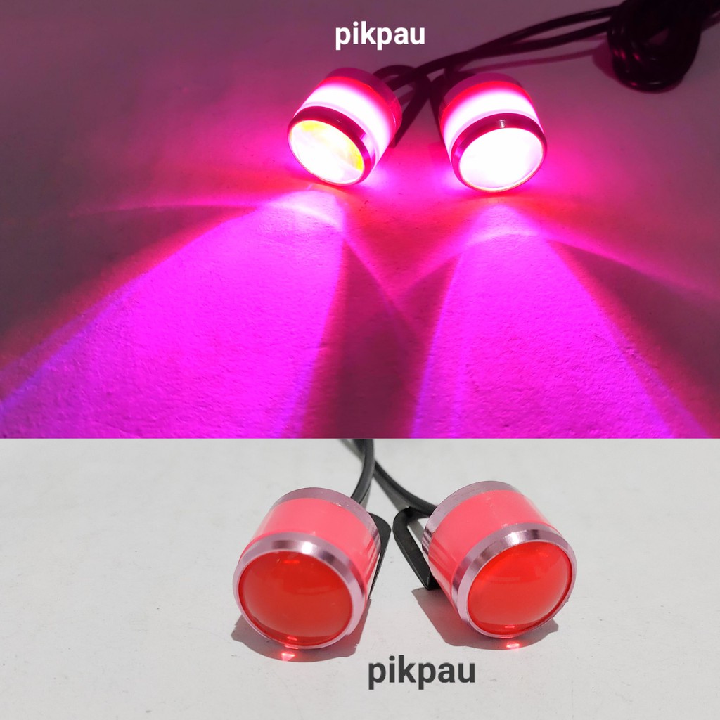 Sepasang Mata Elang LED 3D Strobo 4D Breket Eagle Eye Warna Pink Pink