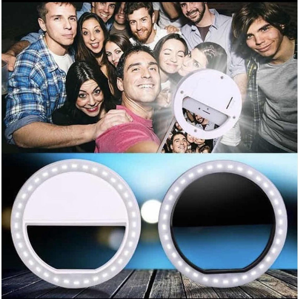 A_   LAMPU FOTO MINI RING LIGHT SELFIE 36 LED RECHARGE USB