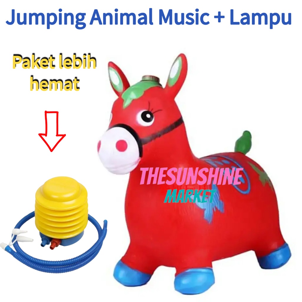 Animal Jumping Mainan Kuda Kudaan Karet / Mainan Anak Kuda Karet Musik