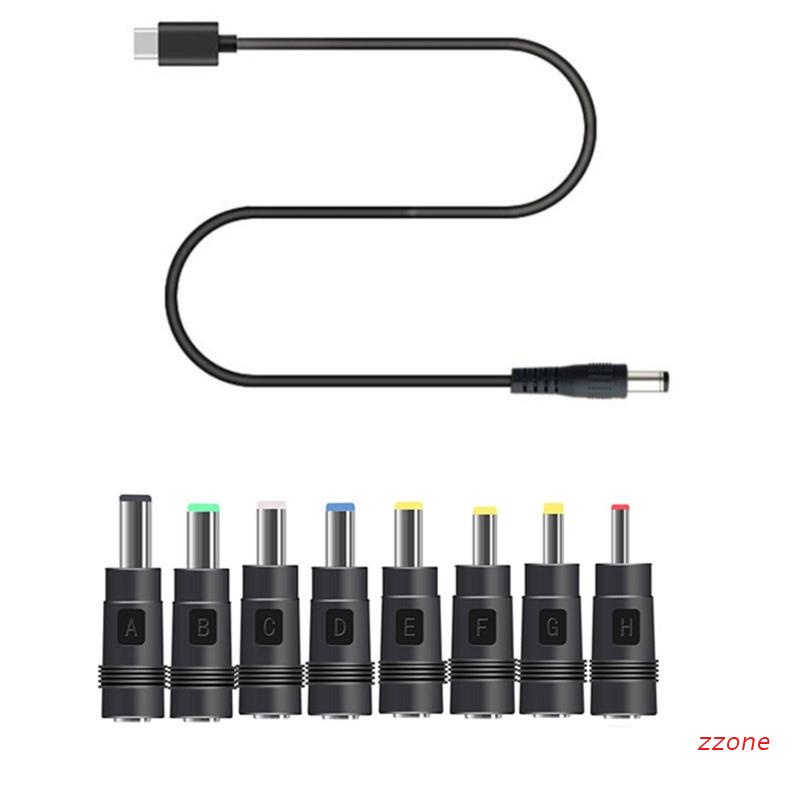 Zzz Kabel Power Supply 65W USB C PD 8in1 Ke 12V 3.5 / 4.0 / 4.8 / 5.5mm