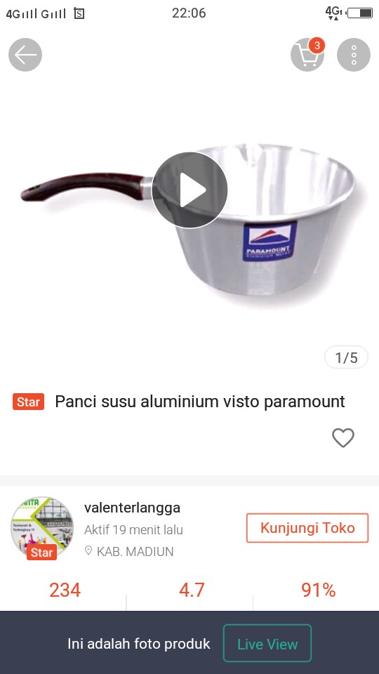Panci Susu Aluminium Visto Paramount