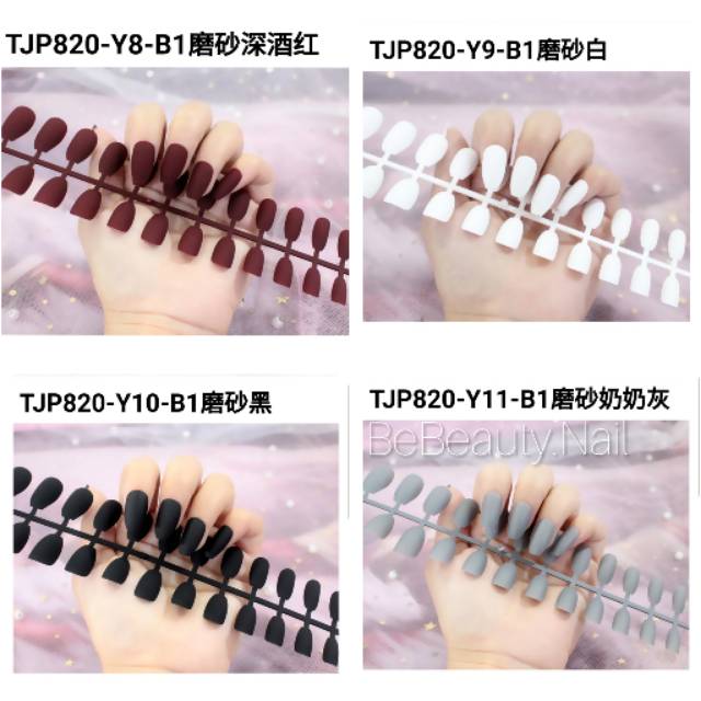 Kuku palau Matte coffin Balerina kuku palsu satin 24pc + lem