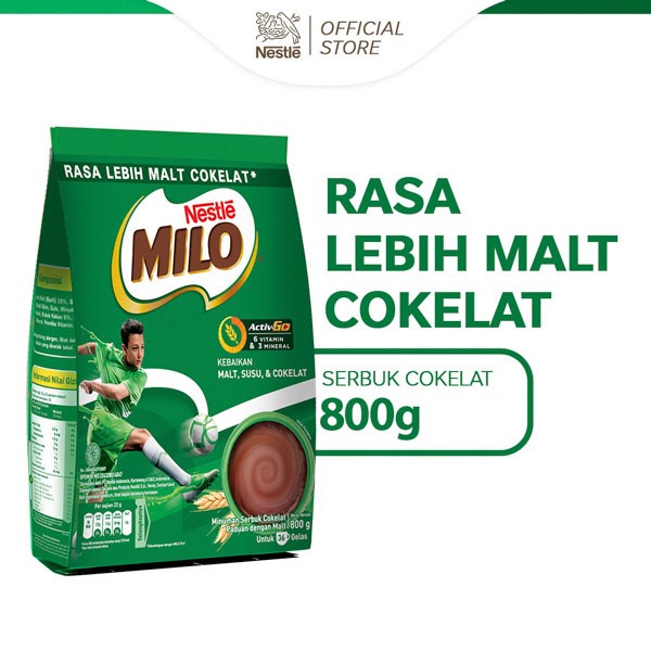 

MILO ACTIV-GO Minuman Cokelat Berenergi Pouch 800g