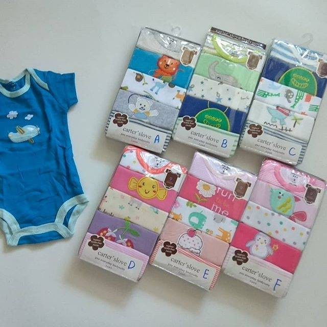 Makassar ! Jumper Baju Kodok Pendek Segitiga Catell Love 5 in 1 ( 1 Pak isi 5 lbr )