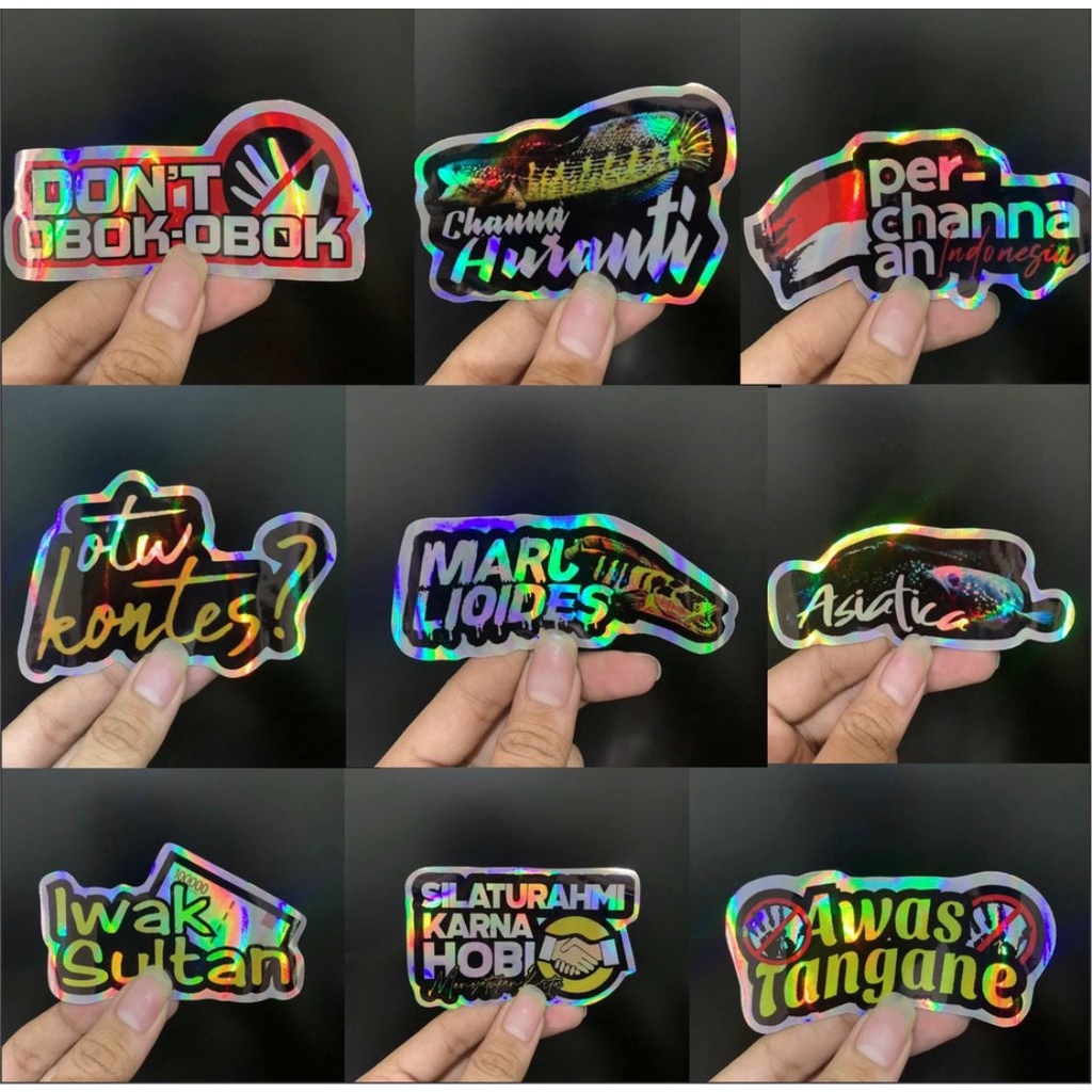 HOLOGRAM PREMIUM Sticker ikan CHANNA AQUARIUM,STICKER,antiAIR stiker ikan hias aquarium stiker cana , cana , stiker chana