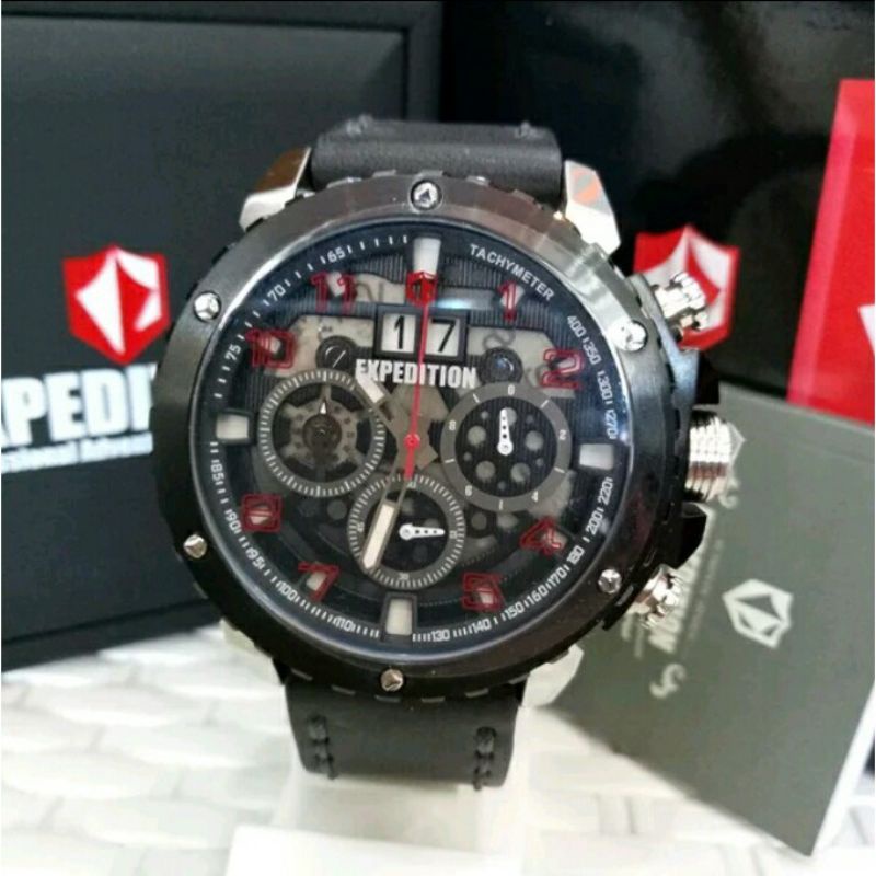 JAM TANGAN PRIA EXPEDITION E6669/e6669 SILVER BLACK ORIGINAL