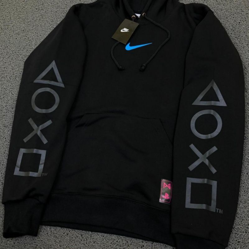 SWEATER HOODIE JUMPER SPORT & CASUAL NIKE X PLAYSTATION FULL BLACK