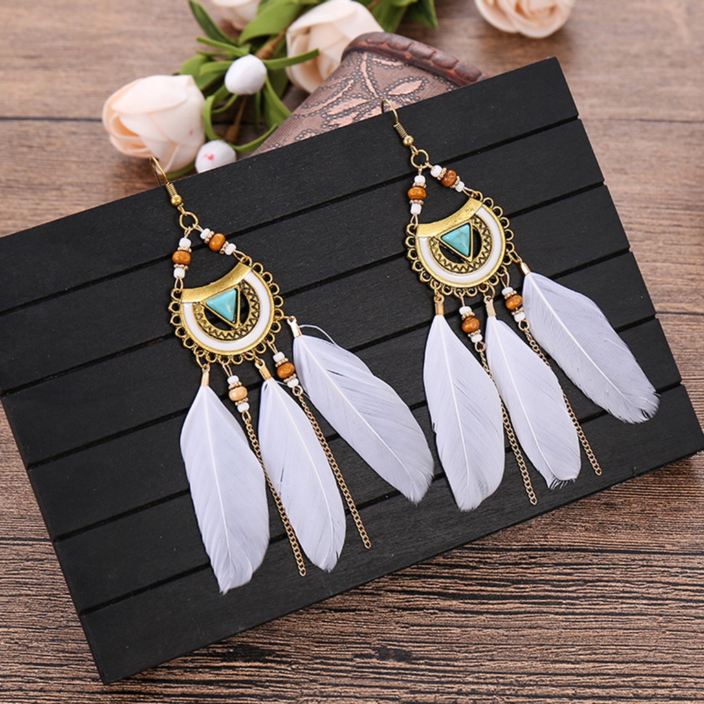 Hu Hu Hu Hu Hu Alat Bantu Pasang Kacamata♡ 1 Pasang Anting Kait Gantung Wanita Desain Bulu Sintetis Gaya Bohemianetnik Untuk Prom