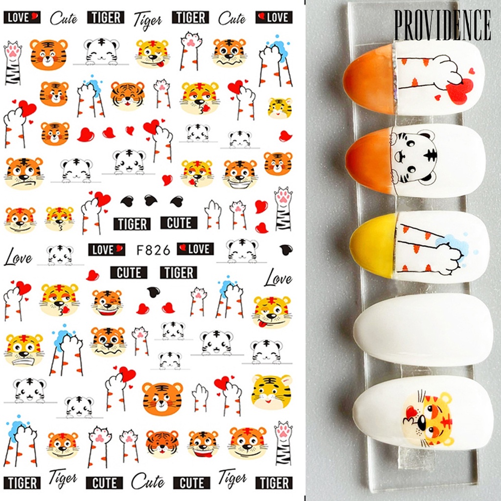 Providence Stiker Kuku 3d Ultra Tipis Motif Macan Untuk Nail Art / Manicure