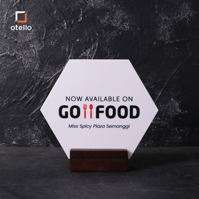 Grab Food Go Food | Table Sign Akrilik | Sign Papan Meja Cafe - Grab Food