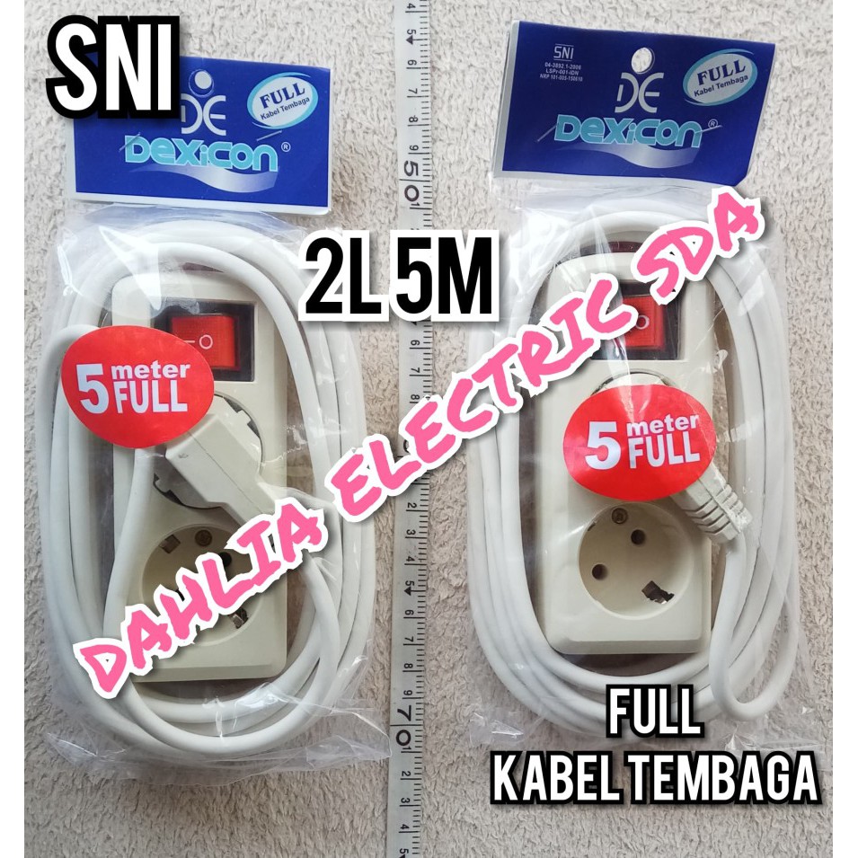 STOP KONTAK KABEL 2 LUBANG 5 METER