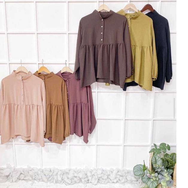 ゕ ARINA BLOUSE KATUN RAYON CRINKLE / BLOUSE MUSLIM WANITA ぼ