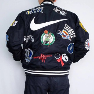 Supreme X Nike NBA Team Varsity Jacket Black (100% Authentic) | Shopee