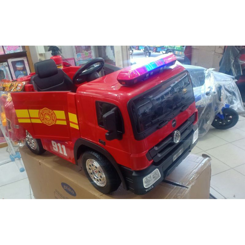 MOBIL AKI FIRE TRUCK(PEMADAM KEBAKARAN) PLIKO 9528 MAINAN MOBIL AKI ANAK~MAINAN ANAK