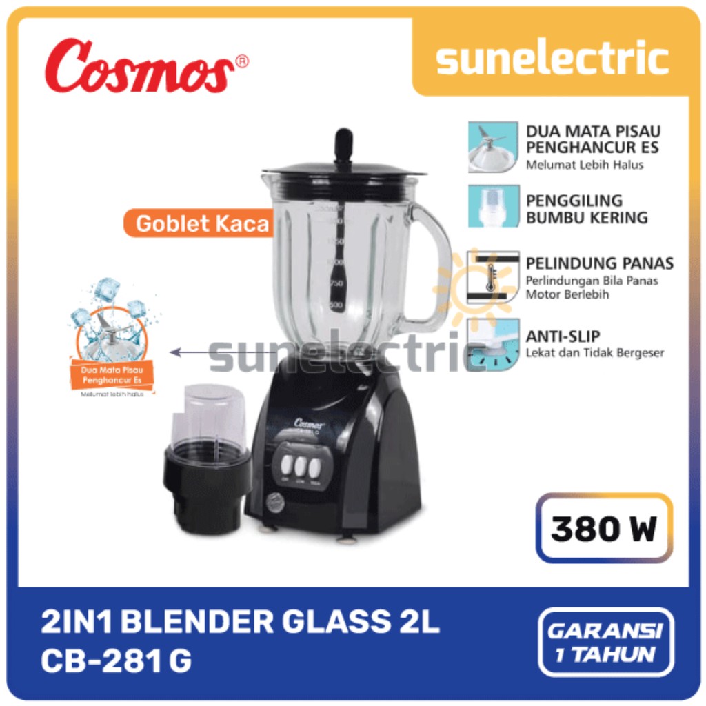 Cosmos Blender Kaca / Glass 2 Liter CB-281 G / CB281 G / CB 281 G / CB 281G / CB281G