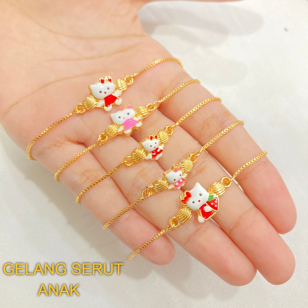 Gelang Serut Anak Cat Macam Model Lapis Emas Aksesoris Xuping