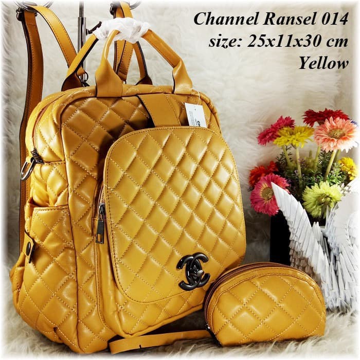 Tas Ransel Kecil Motif Mickey Mouse Untuk Wanita GQ467 Chanel Kuliah Kerja Multifungsi Set Dompet