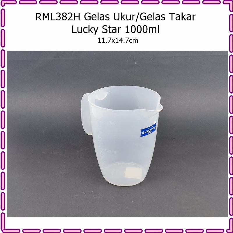 RML382H Gelas Ukur/Gelas Takar Lucky Star 1000ml 2.1