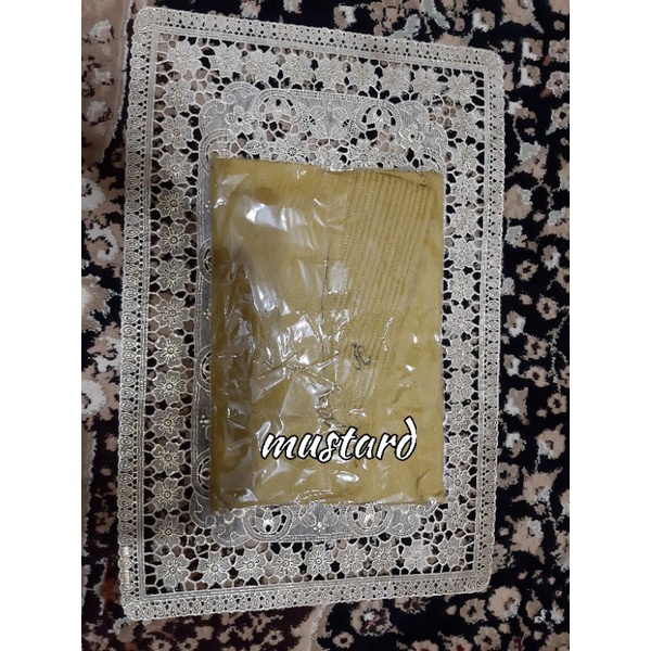 JILBAB BERGO PLISKET GELOMBANG(TK)BERGO TALI URIL Jilbab instan murah-Mustard