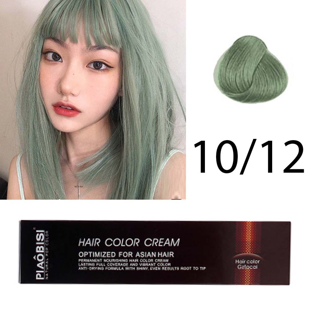 PIAOBISI 10.12 GREEN ASH GRAY color cream / pewarna cat rambut abu-abu hijau